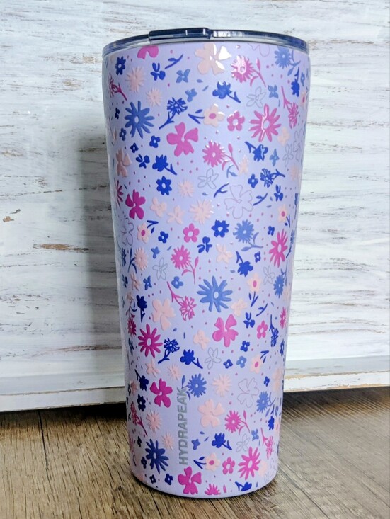 Hydrapeak Other - Floral Lilac Insulated Tumbler — Pink & Blue Flower Pattern